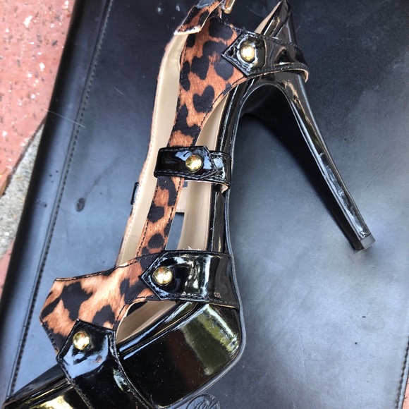 Guess black patented leather/leopard high heels - Picture 4 of 5